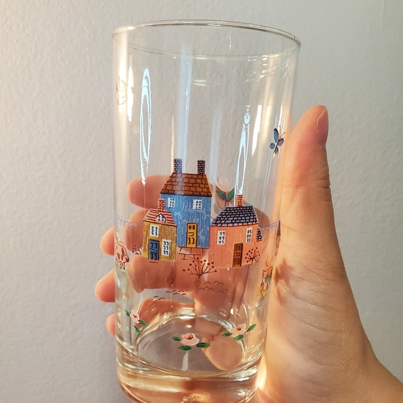 Vintage International Heartland Country Village 13oz Beverage Glass Tumblers - Picture 6 of 10